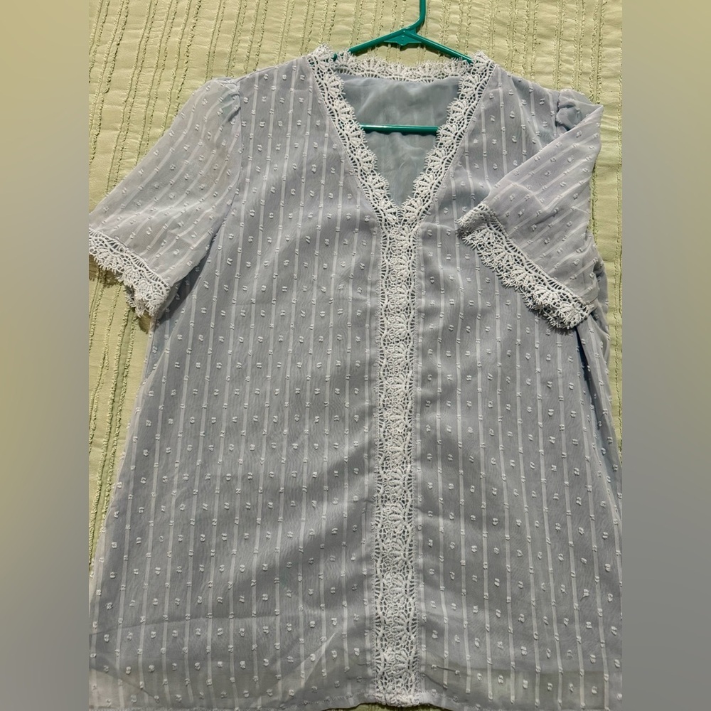 Blue Dotted Blouse